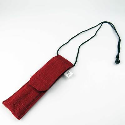 携帯用箸袋(小)ネックストラップ　NR　赤　(お箸は別売りとなります)