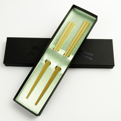 竹箸(半皮)夫婦　紙箱セット